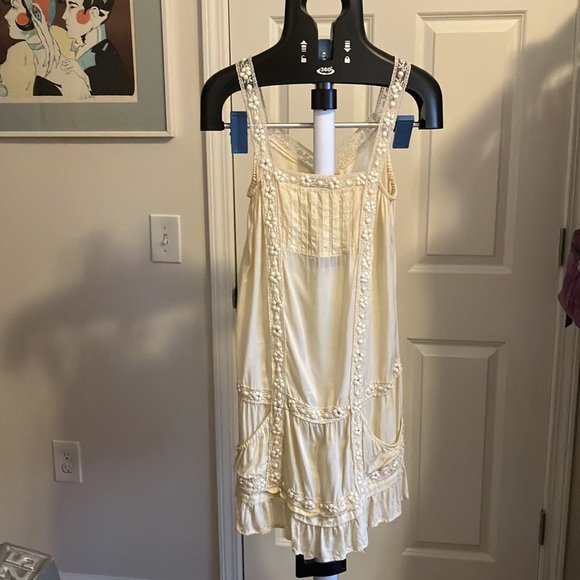 River Island peasant dress beaded lace reinstones boho cottage core size… - Picture 4 of 10